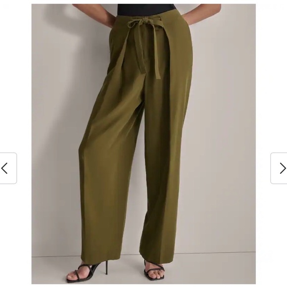 Dkny Pants - DKNY Olive Wide-Leg Women's Pants